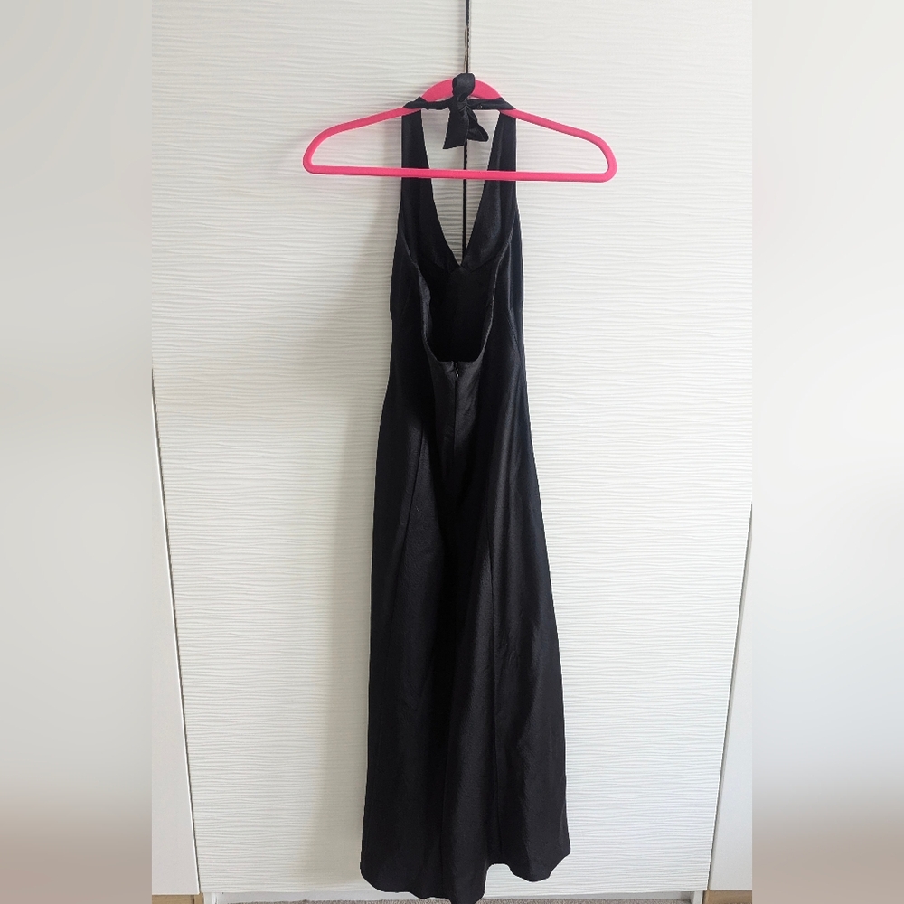 Vintage Y2K 2000s banana Republic 100% silk black halter dress - Picture 10 of 16
